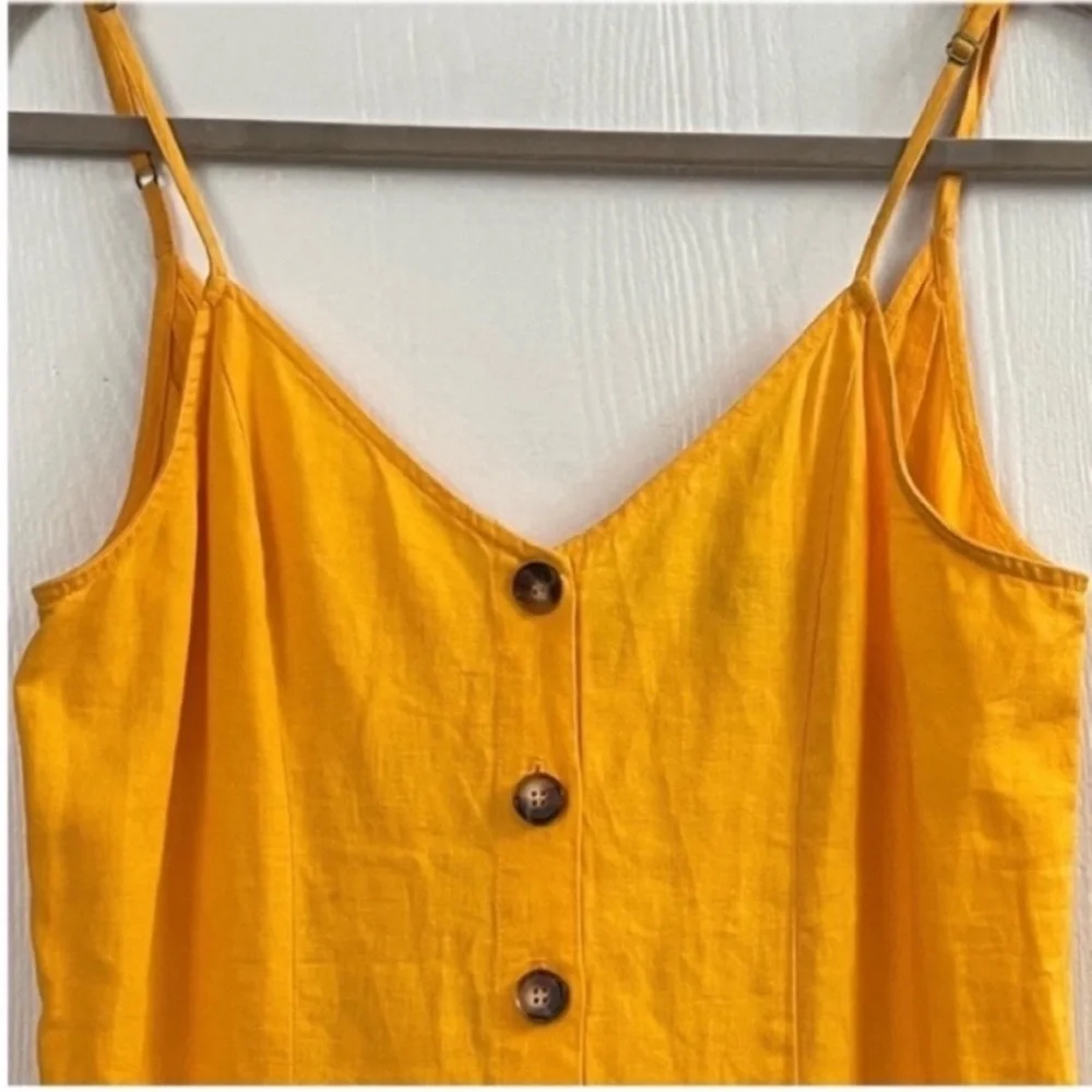 Show Me Your MuMu Remington Yellow Button-Front Spaghetti Strap Mini Dress Sz S - Picture 5 of 10